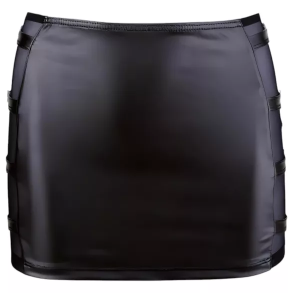 Cottelli - jupe mini brillante à boucles - simili cuir noir