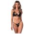 Obsessive Keira Lise - ensemble soutien-gorge brillant - noir