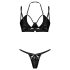 Obsessive Keira Lise - ensemble soutien-gorge brillant - noir