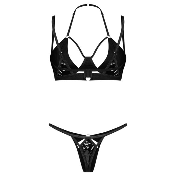 Obsessive Keira Lise - ensemble soutien-gorge brillant - noir - L/XL