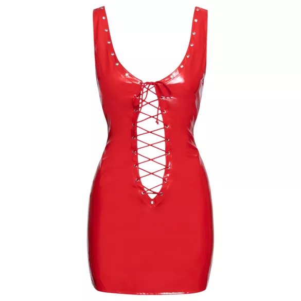 Black Level - robe courte effet laqué à lacets - rouge - 2XL
