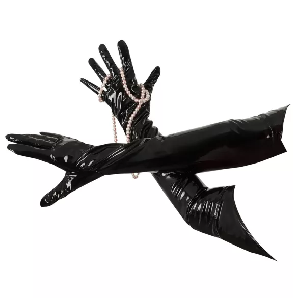 Black Level - gants longs en vinyle noir