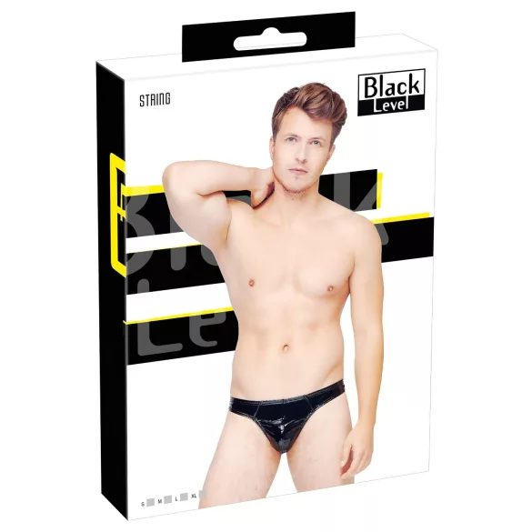 Black Level - string homme classique - effet laqué noir - L