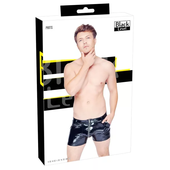 Black Level - short homme vinyle poches latérales - noir