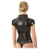 LATEX - haut femme manches courtes zippé - latex noir - M