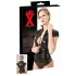 LATEX - haut femme manches courtes zippé - latex noir - 2XL