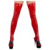 LATEX - bas femme - jarretière latex - rouge - L/XL
