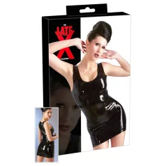 Robe mini sans manches en latex (noir) - S