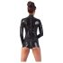 LATEX - combinaison courte noire, ouverte, manches longues - XL