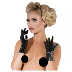 Gants courts unisexes en latex (noirs) - M