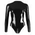 LATEX - body femme manches longues - latex noir