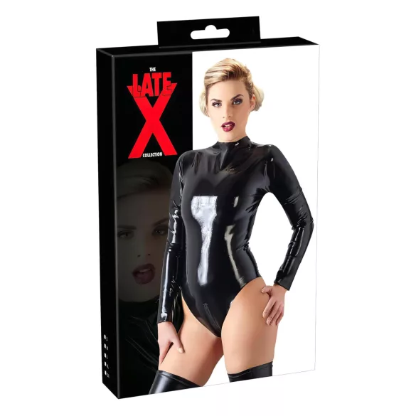 LATEX - body femme manches longues - latex noir - M