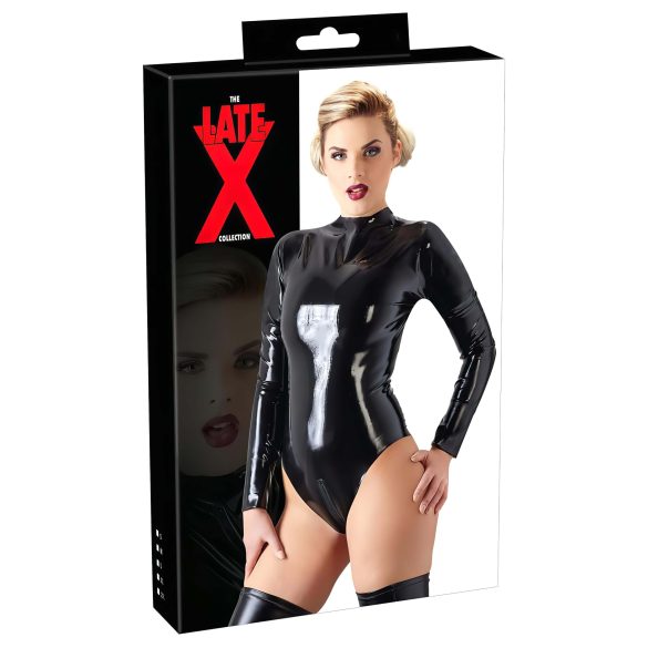 LA LATEX - body à manches longues pour femme (noir) - L