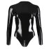 LA LATEX - body à manches longues pour femme (noir) - L