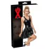LATEX - mini-robe à jupe à volants (noire)