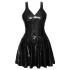 LATEX - mini-robe à jupe à volants (noire)