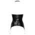 Late X - haut porte-jarretelles en latex à paniers ouverts (noir) - M