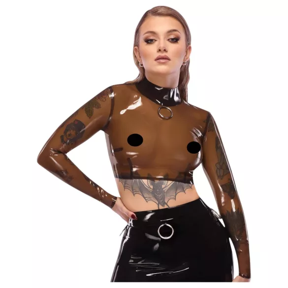 LATEX - haut latex transparent - noir