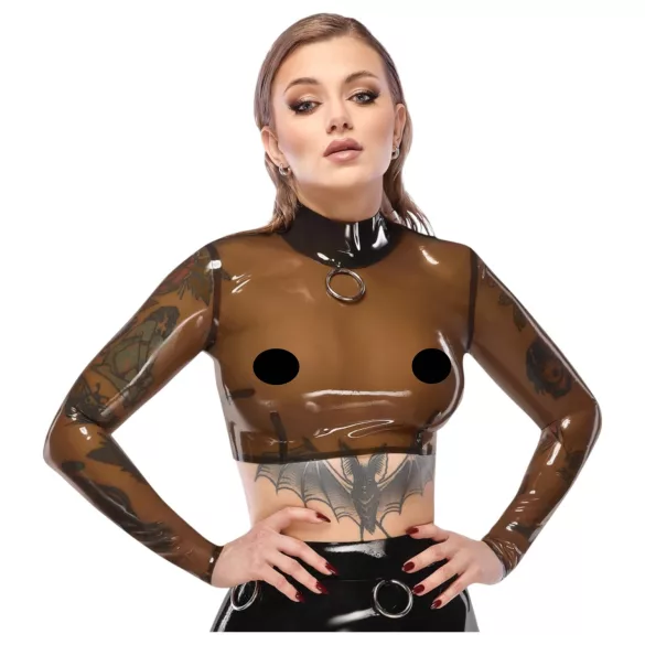 LATEX - haut latex transparent - noir - M