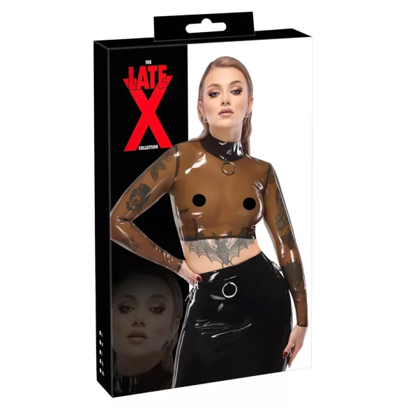 LATEX - haut latex transparent - noir - L