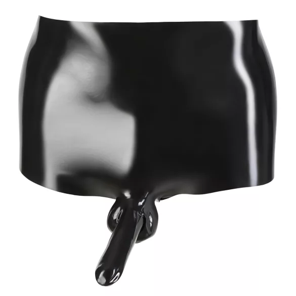 LATEX - boxer homme avec gaine pénis - latex noir - L/XL