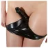 Culotte féminine en latex avec gode interne (noir) - M