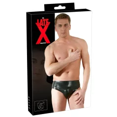   LATEX - slip homme gode anal intégré pénis interne - noir - M