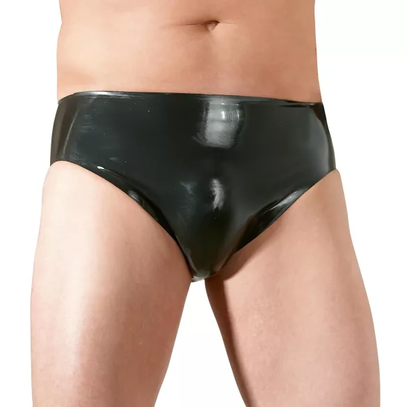 LATEX - slip homme gode anal intégré pénis interne - noir - L