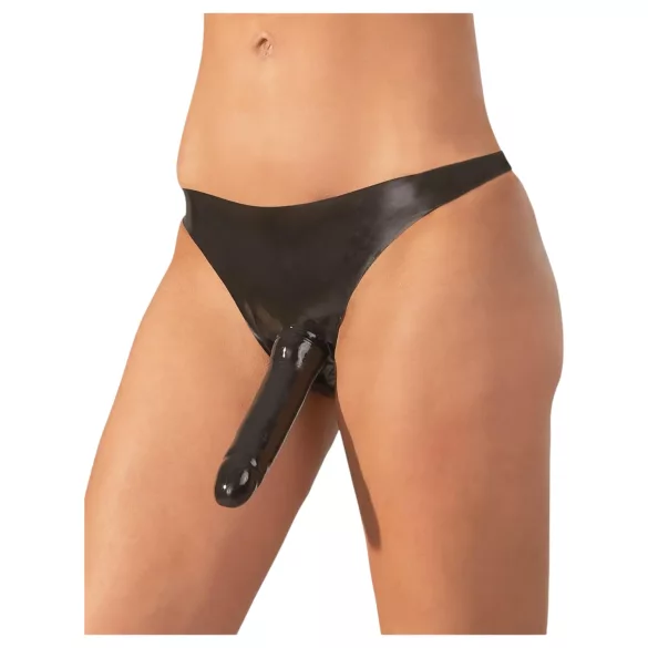 LATEX - culotte avec gode externe - noir - taille S-L