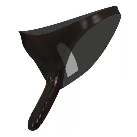 LATEX - culotte avec godemiché intérieur et extérieur - noir - taille S-L