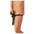 LATEX - culotte avec godemiché intérieur et extérieur - noir - taille S-L