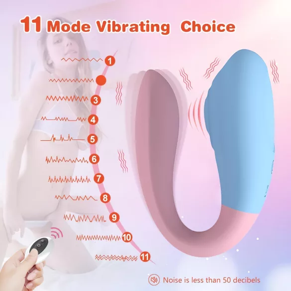 Mrow 03 - vibromasseur duo rechargeable étanche - silicone bleu rose