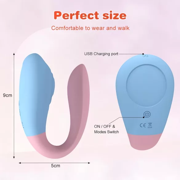 Mrow 03 - vibromasseur duo rechargeable étanche - silicone bleu rose