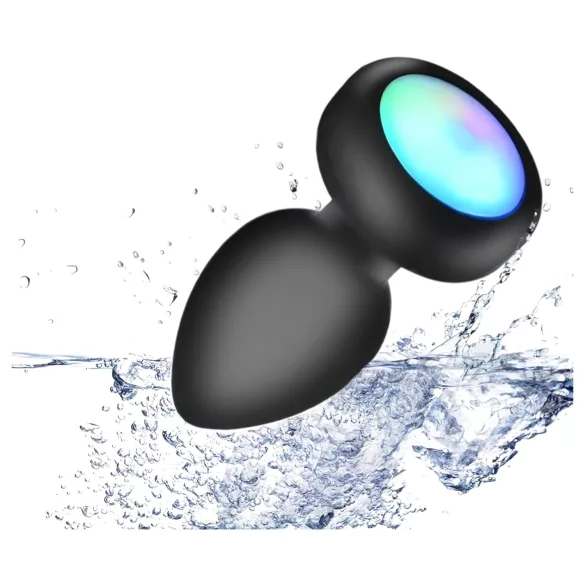 Mrow - plug anal vibrant télécommandé lumineux - silicone noir