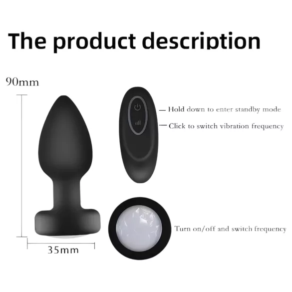 Mrow - plug anal vibrant télécommandé lumineux - silicone noir