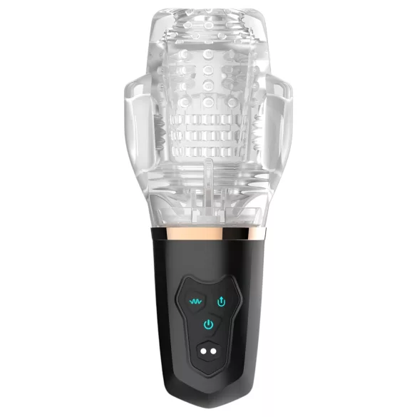 Funny Me Rocket Cup - masturbateur suceur vibrant - transparent/noir