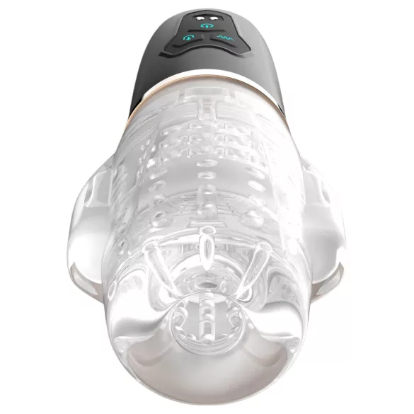 Funny Me Rocket Cup - masturbateur suceur vibrant - transparent/noir