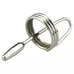 DeepRing - sonde urétrale métal avec anneau - 9cm argenté