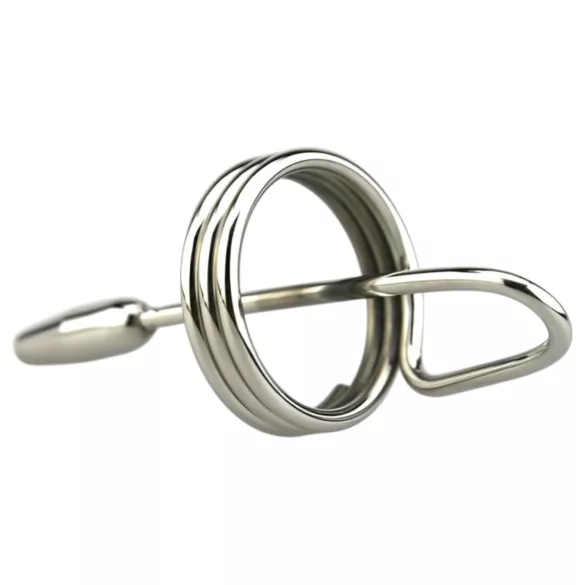 DeepRing - sonde urétrale métal avec anneau - 9cm argenté