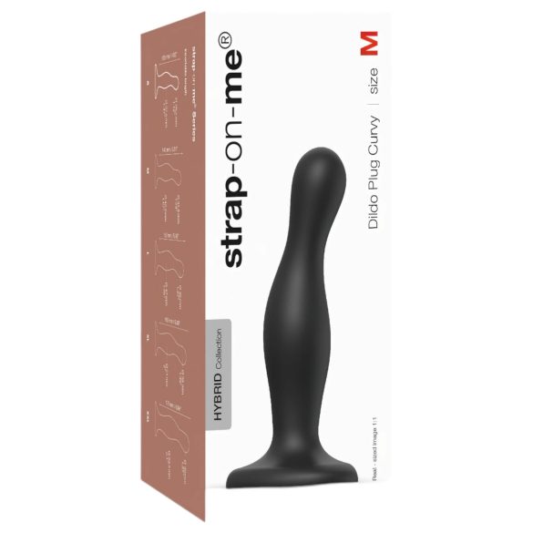 Strap-on-me Curvy M - Dildo Ondulé à Ventouse (Noir)