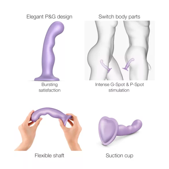 Strap-on-me - gode ceinture réaliste courbé ventouse - silicone violet S