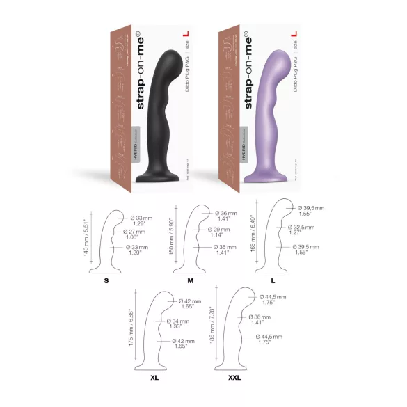 Strap-on-me - gode ceinture réaliste courbé ventouse - silicone violet S