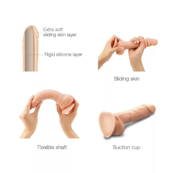 Strap-on-me - gode ceinture double densité ventouse - silicone chair