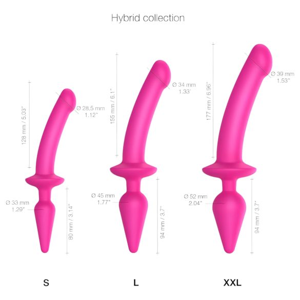Strap-on-me Swith Semi-Réaliste L - Dildo 2en1 en silicone (rose)