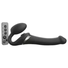  Strap-on-me - gode ceinture vibrant à ondes d’air - silicone noir - M
