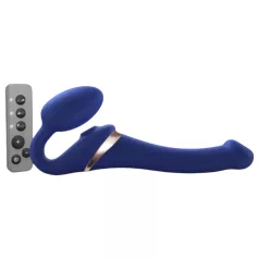   Strap-on-me S - vibromasseur à vagues d’air à harnais - (bleu)