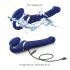 Strap-on-me - gode ceinture vibrant à ondes d’air - M - silicone bleu