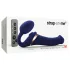 Strap-on-me - gode ceinture vibrant à ondes d’air - M - silicone bleu