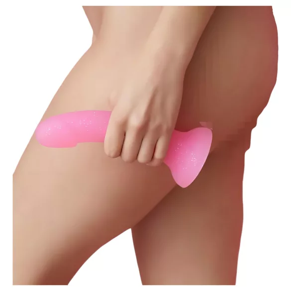Dildolls Glitzy - dildo en silicone avec ventouse (rose)