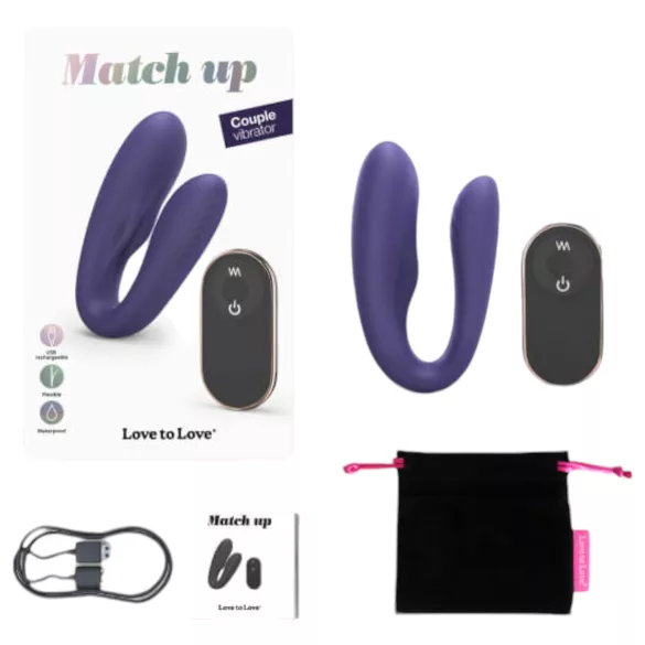 Love to Love - vibromasseur couple télécommande rechargeable - silicone violet